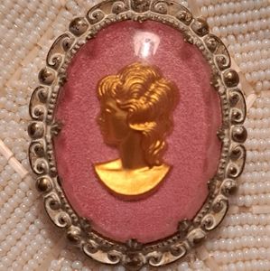 German resin cameo brooch